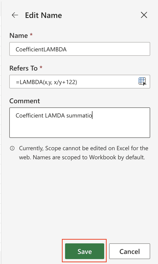 Screenshot of testing a custom VBA function in Excel by using it in a worksheet calculation.