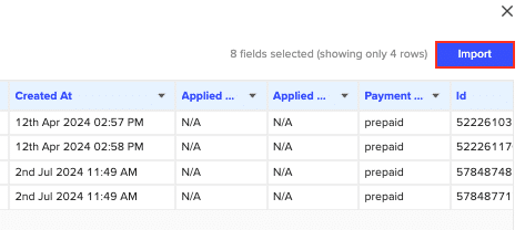 Clicking 'Import' to pull the Shiprock data into Excel.