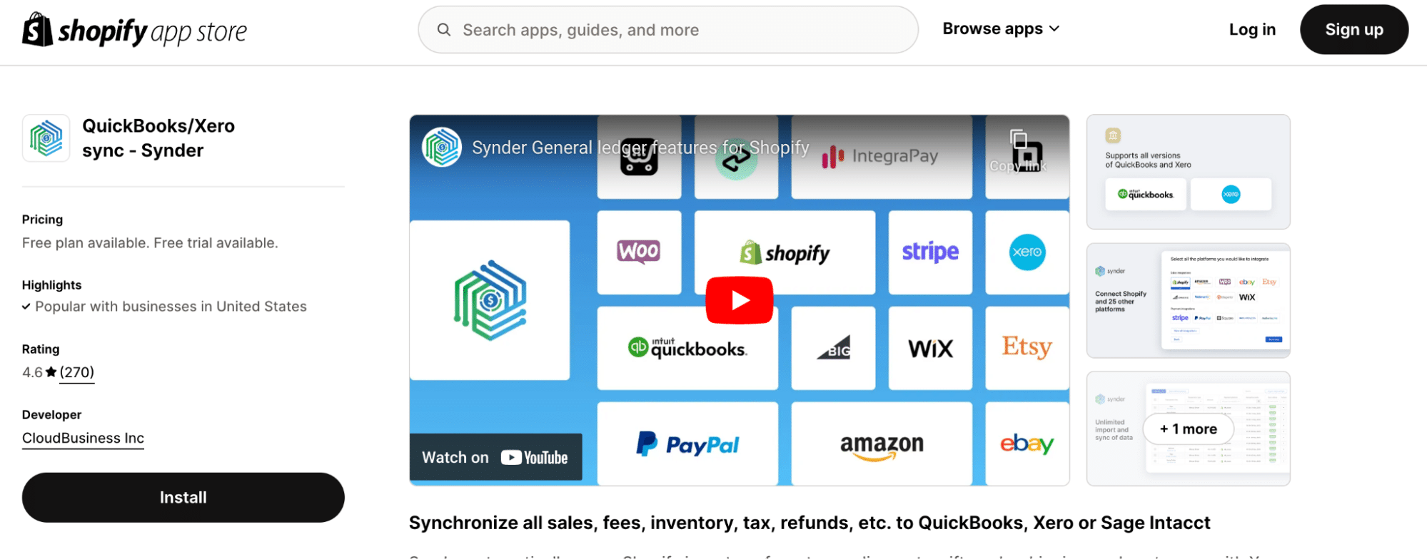 A screenshot for QuickBooks Sync. 