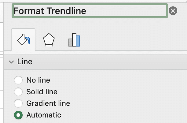 Clicking Automatic into the line.