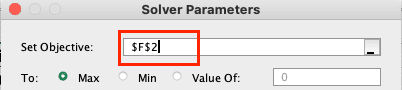 Setting up the solver parameters.