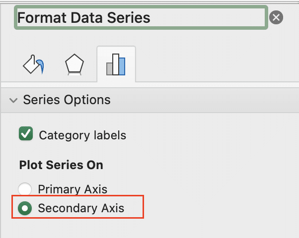 Selecting secondary access from the menu