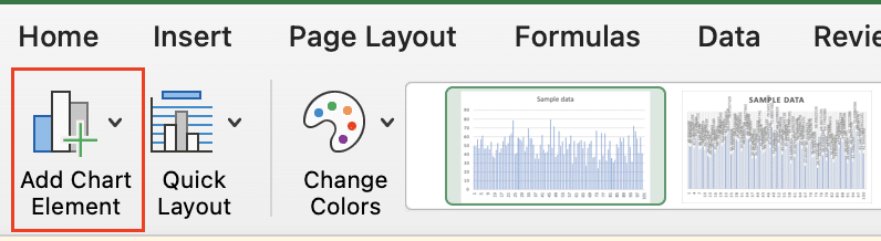 Adding a chart element.