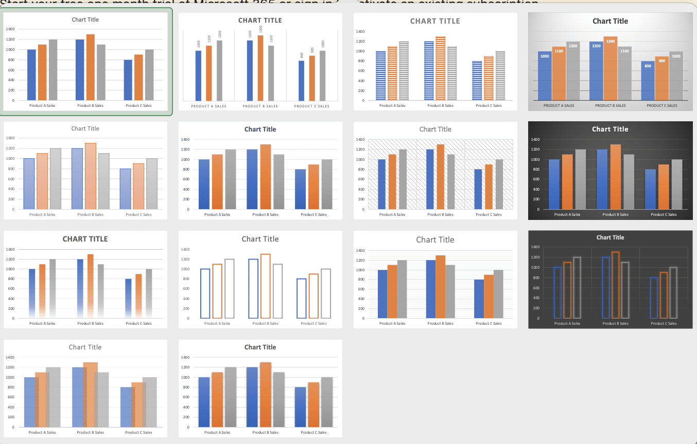 Browsing and selecting from the options