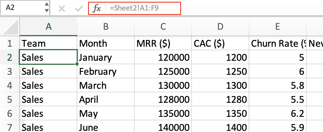 Reference name range in the master sheet 