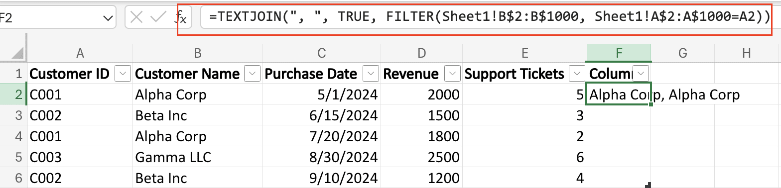 A screenshot of a cell returning a new value for a formula?