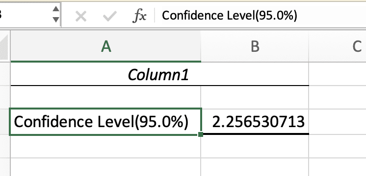 Finding a confidence level of 95%.