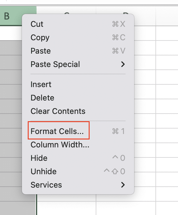 The format sells dialog box access through the right-click menu.