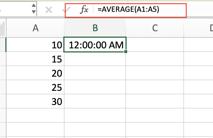 Basic time average formula results split.