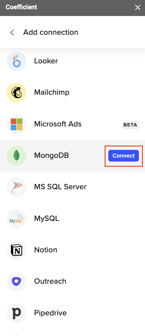 Collecting MongoDB from the list of available sources?