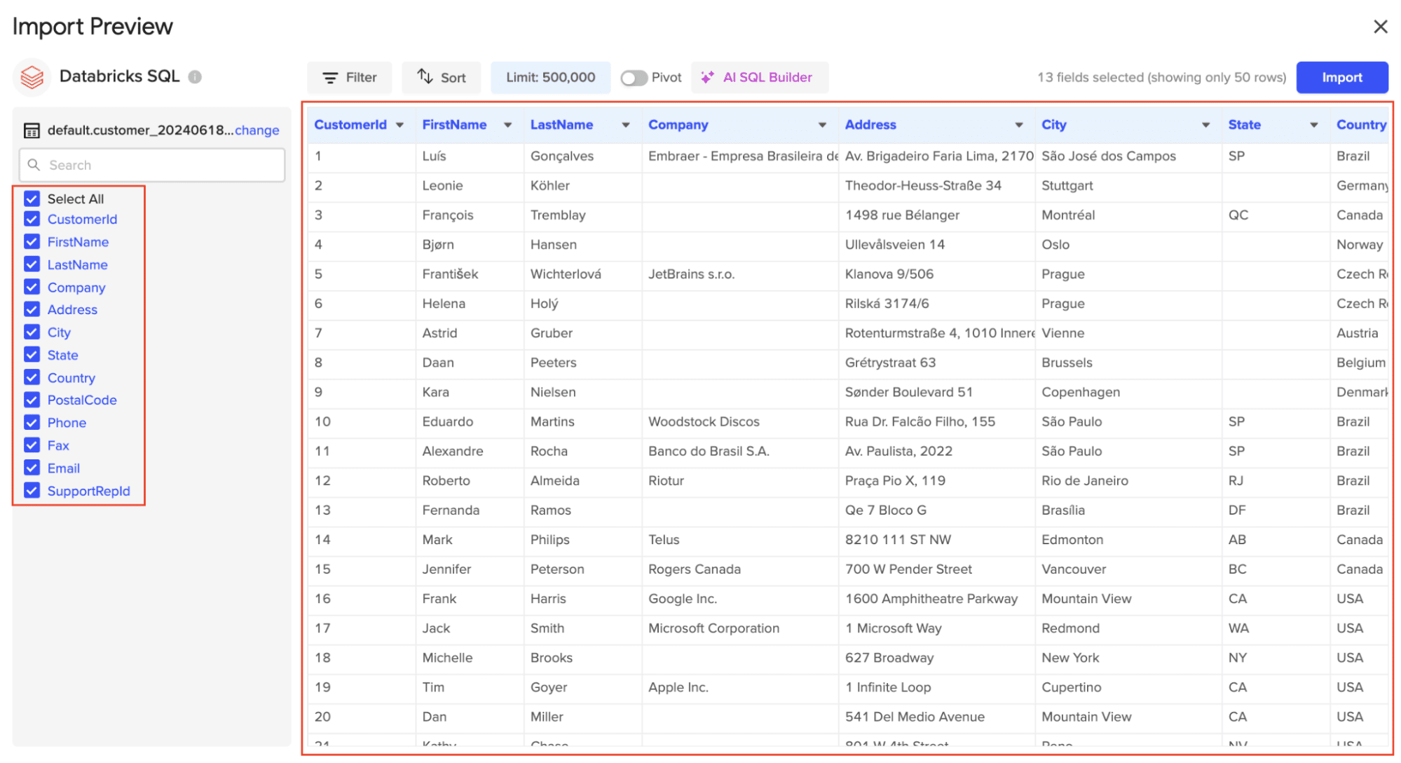 Import customization screen in Coefficient.