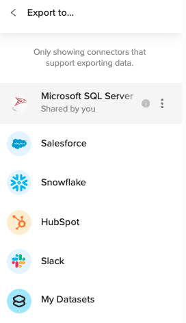 Database selection interface