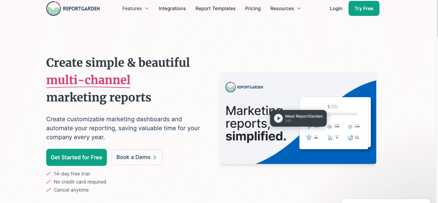 A screenshot of Report Gardens' homepage?