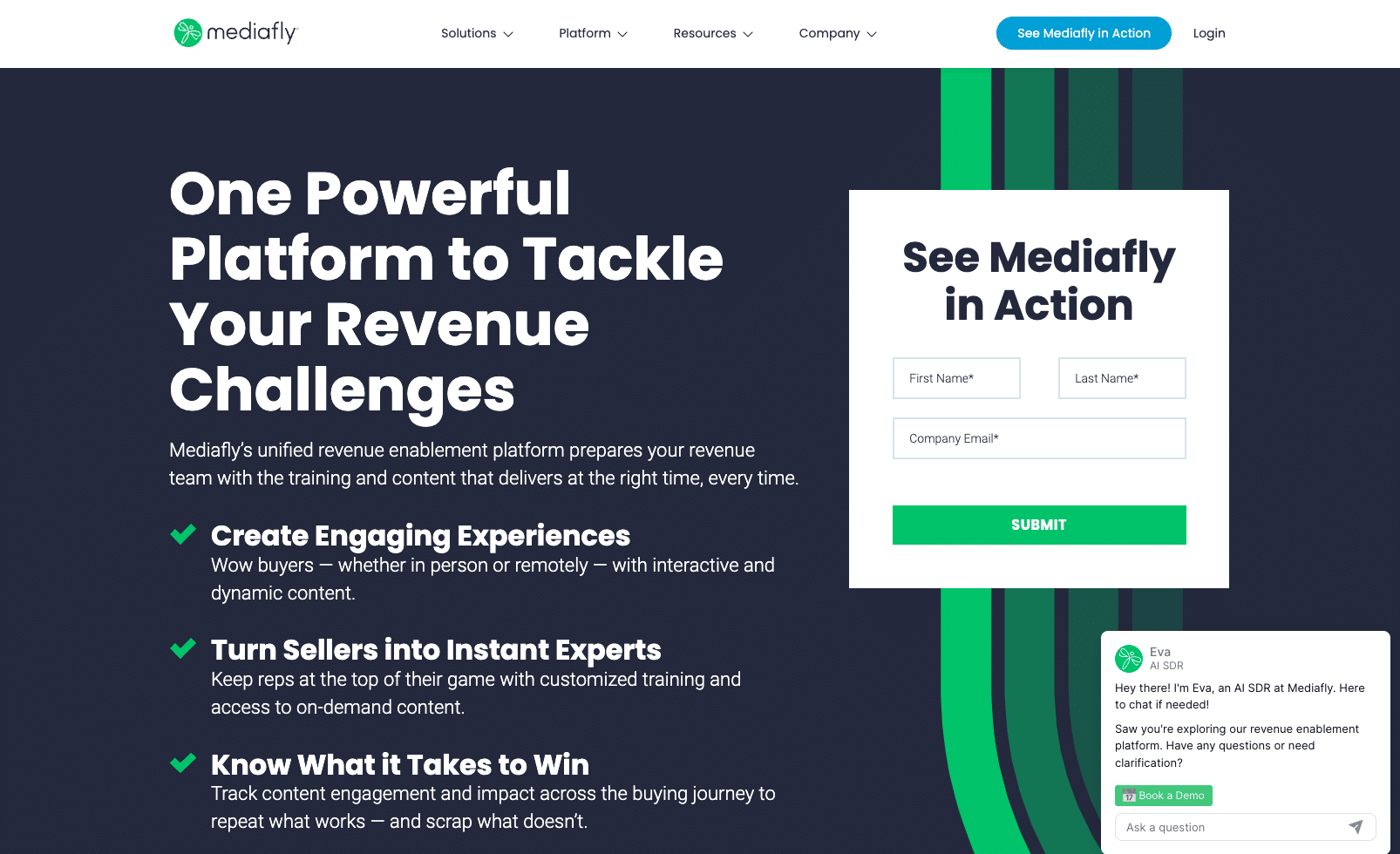 A screenshot of Mediafly's homepage.