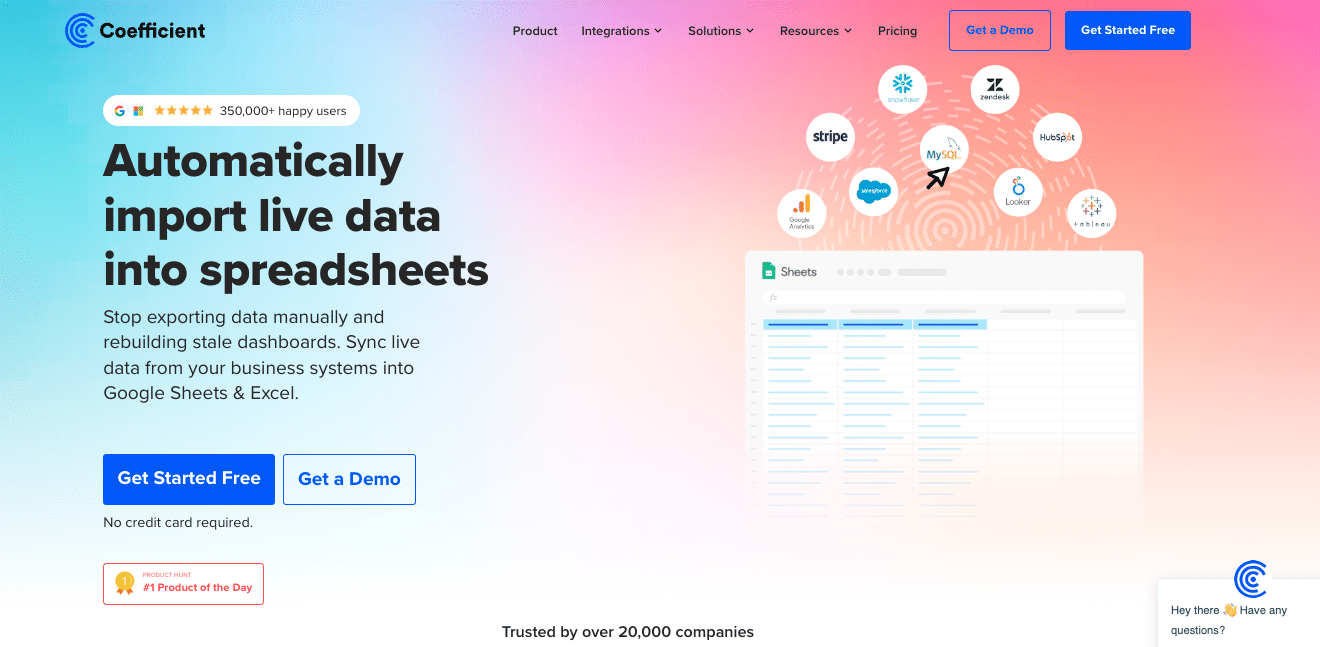 Screenshot of CoEfficient's homepage.