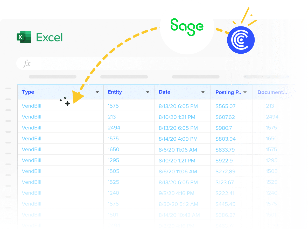 Connect Sage Intacct to Excel