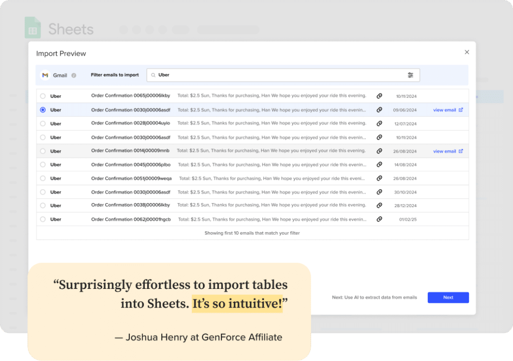 import email from gmail into google sheets