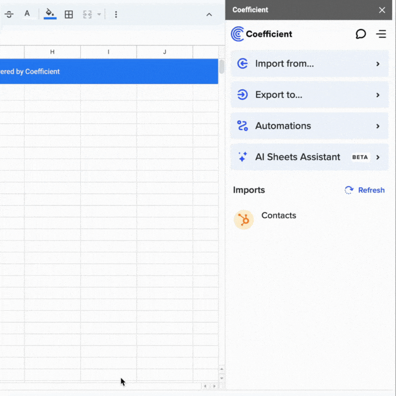 Import HubSpot Contacts Data into Google Sheets