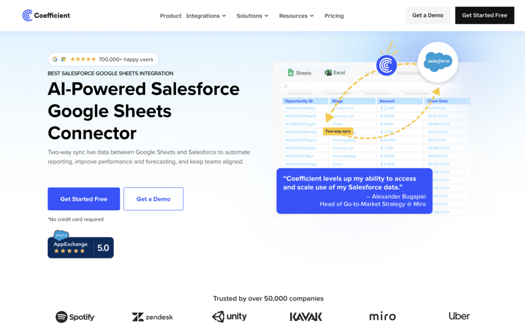 salesforce data integration solution - coefficient